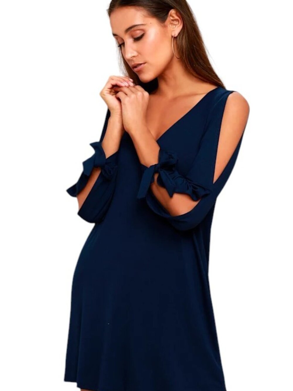 Lulus Navy Blue Shift Dress with Shoulder and Arm Cutouts Size XL NWT
